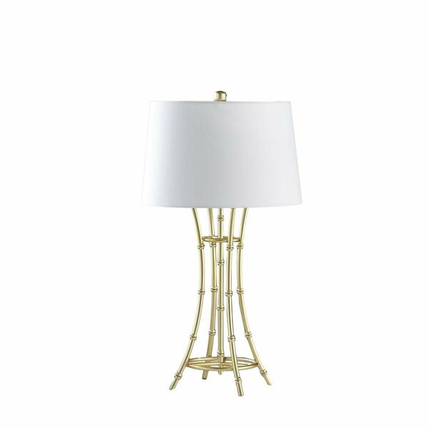 Ore International 29.25 in. Kiara Modern Satin Bamboo Metal Table Lamp, Brushed Gold HBL2709